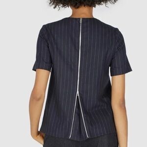 Everlane Premium Wool Cashmere Pinstripe Back-Zip